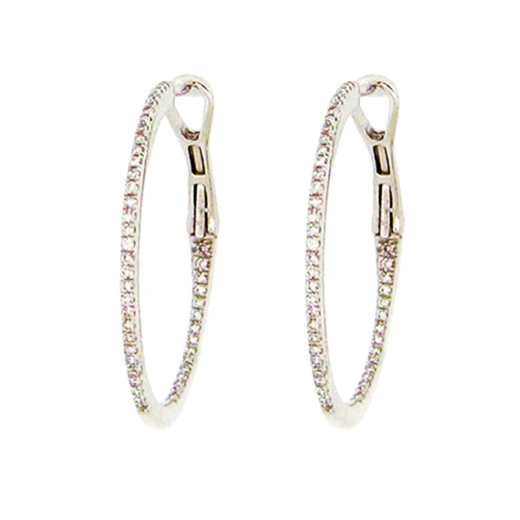 Best hoop earrings with crescent-shaped designs for a bold, moon-inspired style-Diamond Hoop Earrings - 14Kt