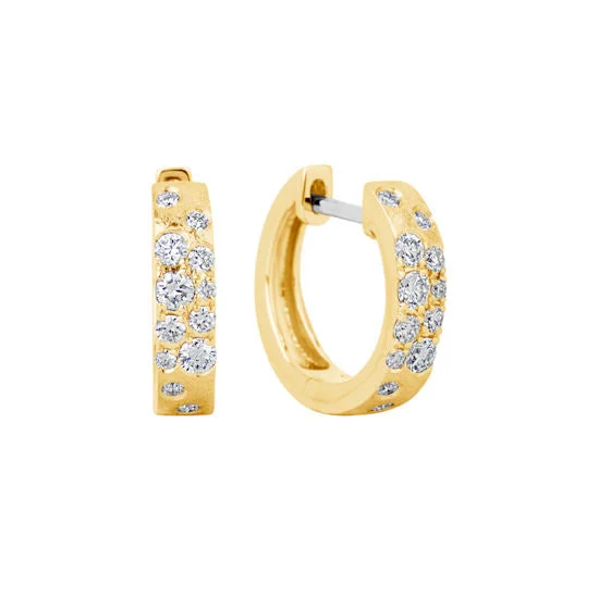 Best hoop earrings with sterling silver for an affordable and chic design-Diamond Hoop Earrings, 14Kt