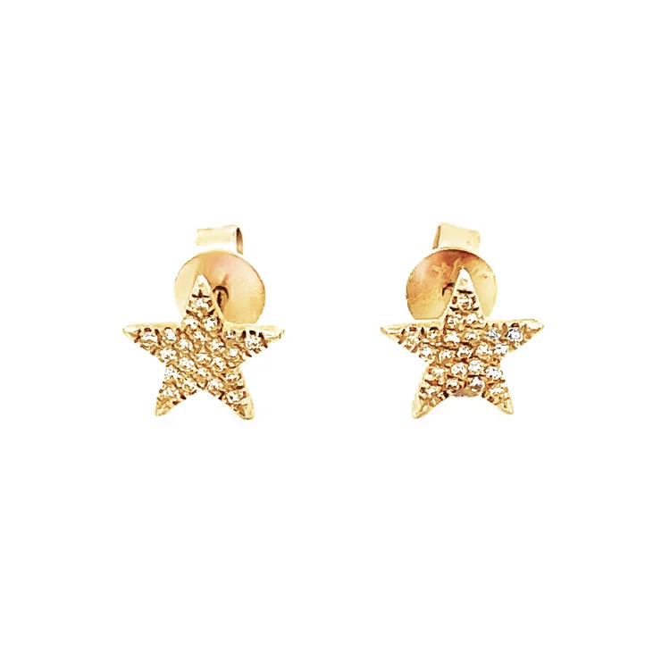 Best hoop earrings with snake chain details for a sleek and modern touch-Diamond Star Earrings