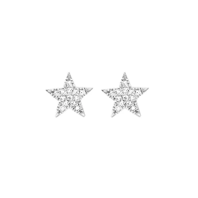 Best hoop earrings with lever-back closures for secure and easy wear-Diamond Star Earrings