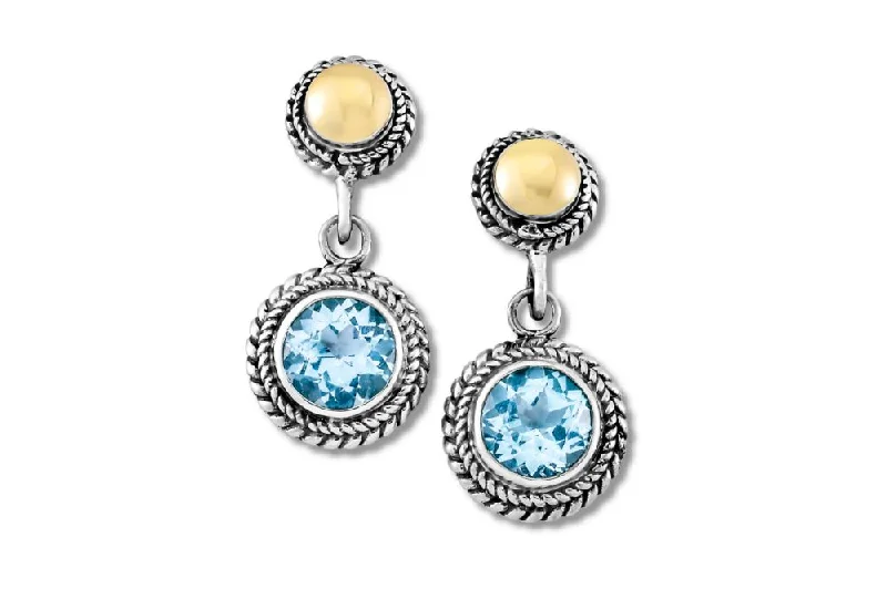 Hoop earrings with satin finishes for a smooth and elegant appearance-Doral Earrings- Blue Topaz