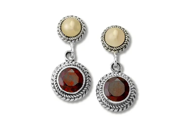 Best hoop earrings with snake chain details for a sleek and modern touch-Doral Earrings- Garnet