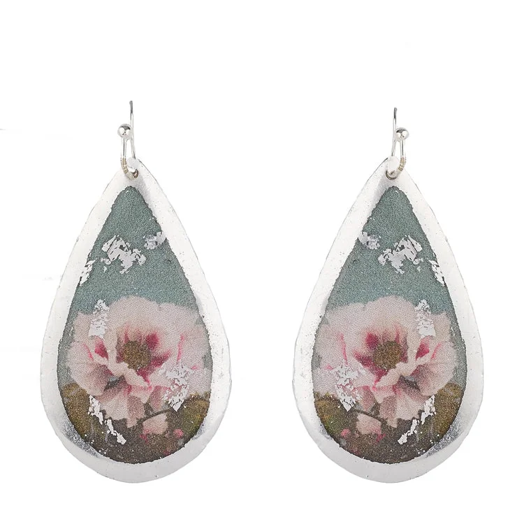 Hoop earrings with rhinestone embellishments for a glamorous and sparkling look-Earrings by Evocateur "Tree Peony"