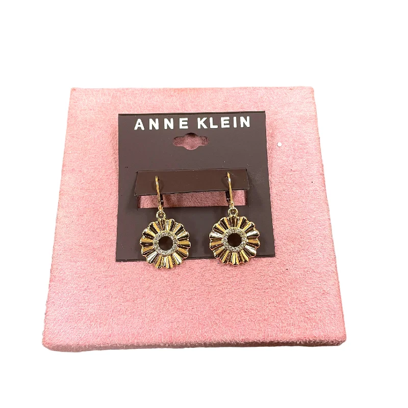 Hoop earrings with rhinestone-studded rims for a glamorous touch-Earrings Dangle/drop By Anne Klein