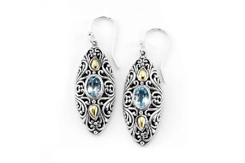 Hoop earrings with tortoiseshell designs for a chic and classic style-Elea Earrings- Blue Topaz