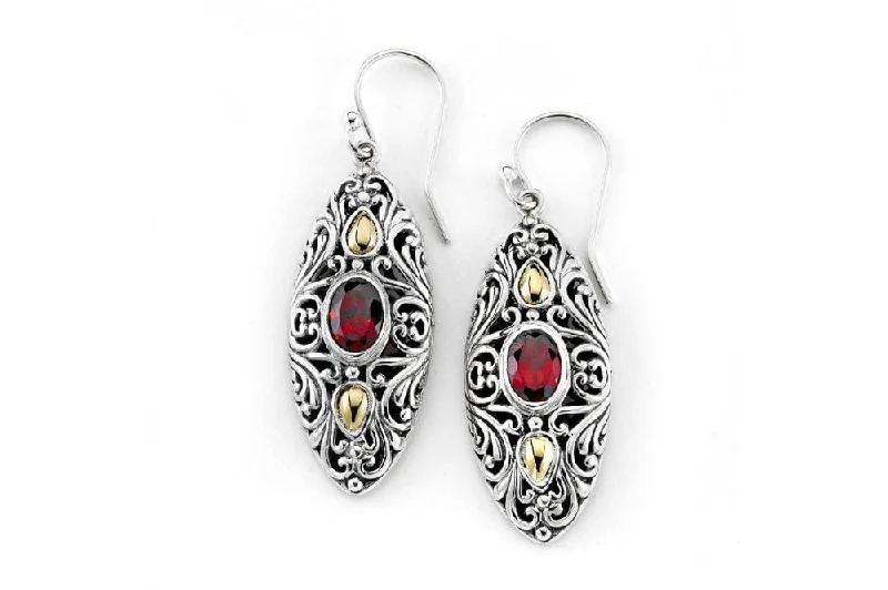 Stylish hoop earrings with diamond accents for an elegant and sparkling effect-Elea Earrings- Garnet