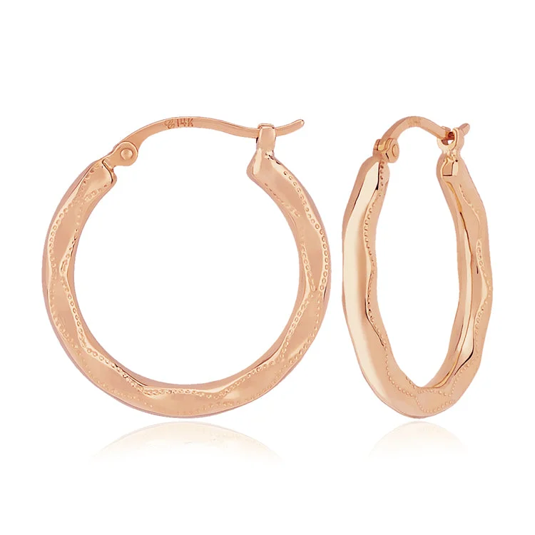 Best hoop earrings with vintage-style detailing for a nostalgic and timeless look-Embossed Hoop Earrings, 14Kt