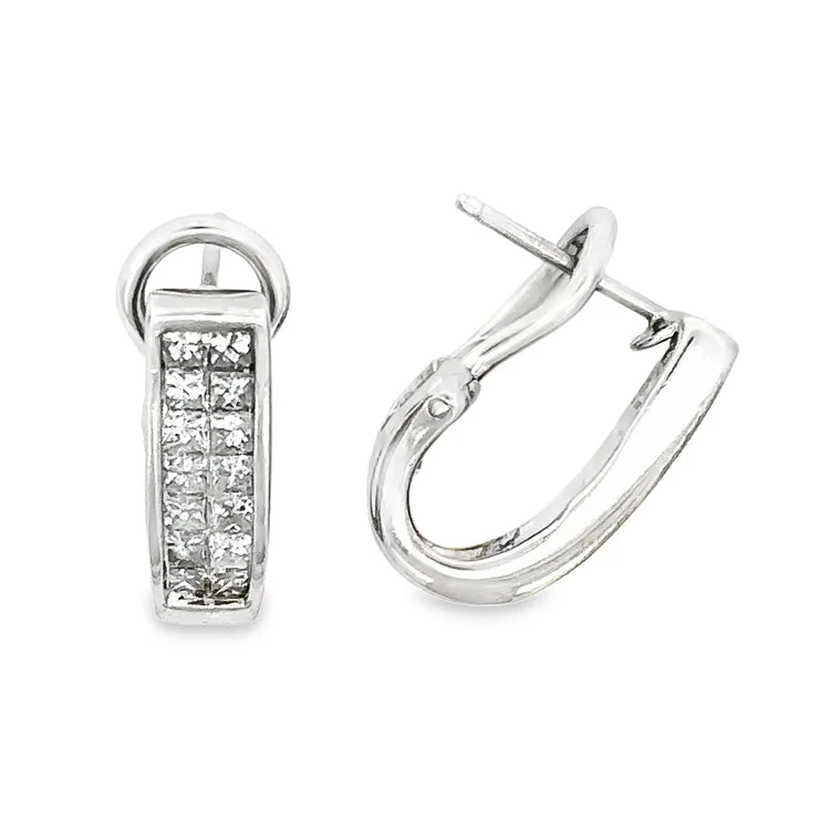 Hoop earrings with artistic filigree designs for an intricate, delicate finish-Estate Diamond Earrings, 14Kt