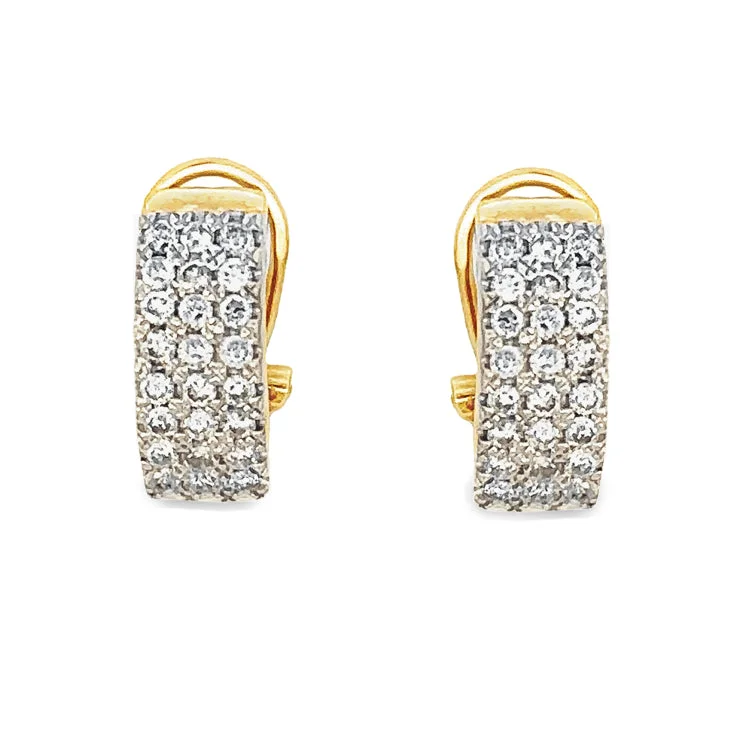 Best hoop earrings with geometric hexagon shapes for a modern, angular look-Estate Diamond Earrings, 14Kt