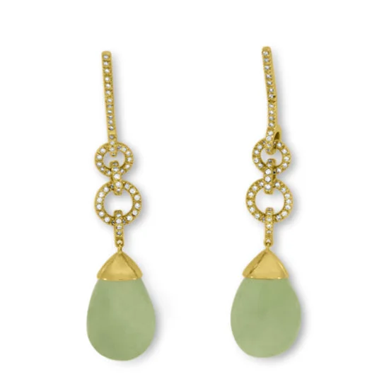 Best hoop earrings with minimal embellishments for a sleek and modern look-Estate Prasiolite Earrings, 18Kt