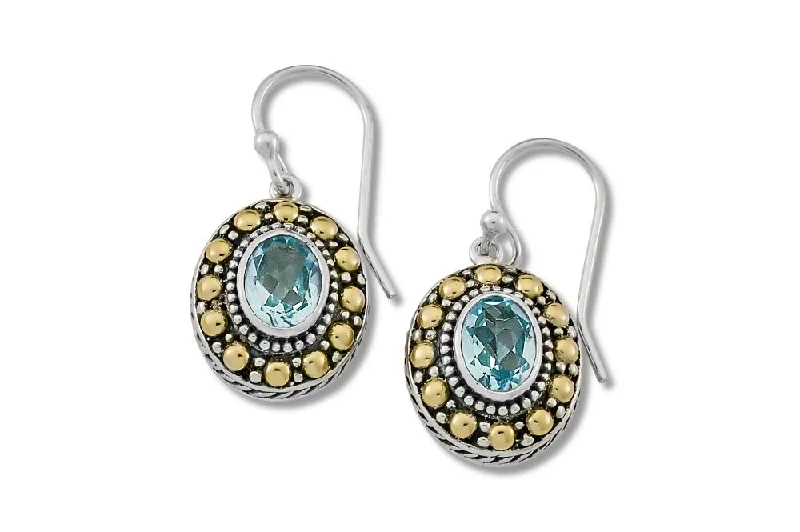 Best hoop earrings with gold for a luxurious and timeless look-Fiona Earrings- Blue Topaz