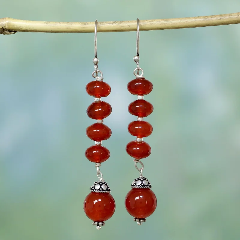 Hoop earrings with cut-out designs for a creative and lightweight effect-Fire Fall Beaded Earrings