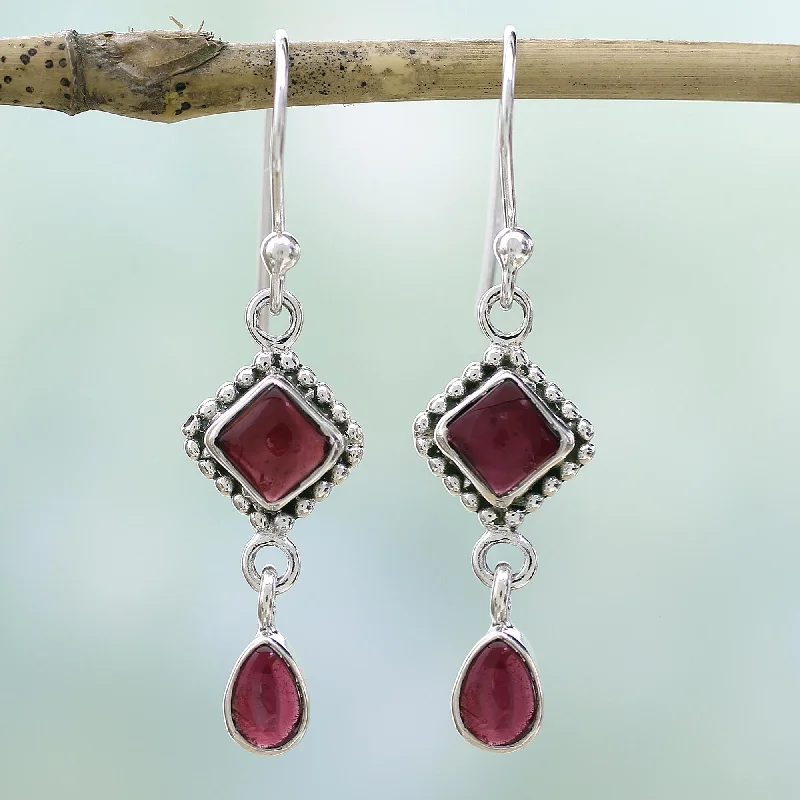 Best hoop earrings with custom engravings for a personalized and meaningful gift-Fire of Love Garnet Earrings