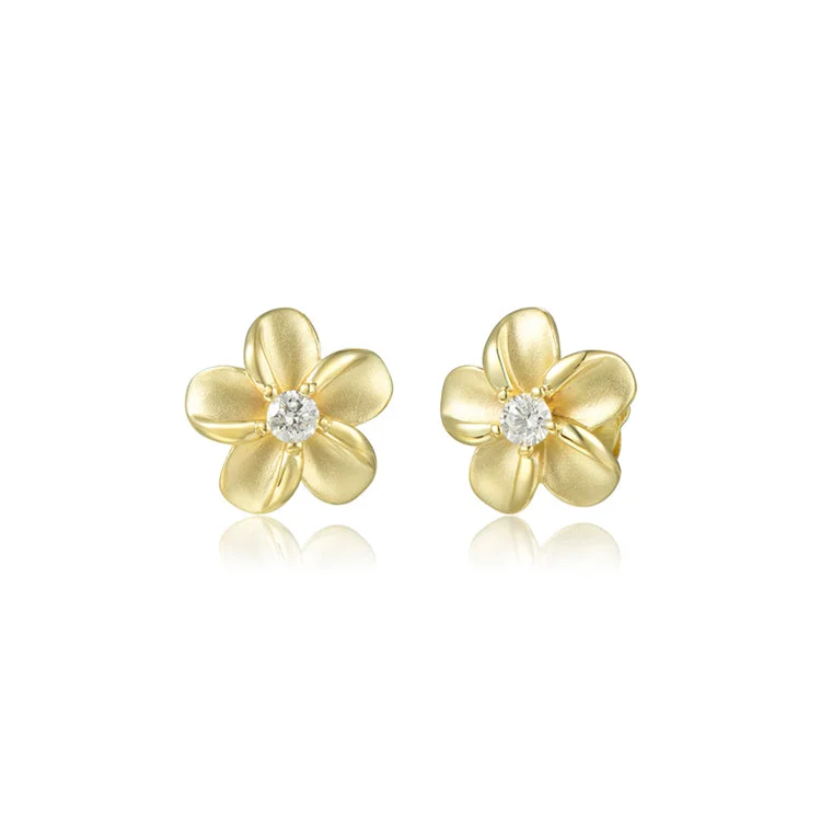 Best hoop earrings with geometric cuts for a sharp, modern appeal-Flower Earrings, 14Kt