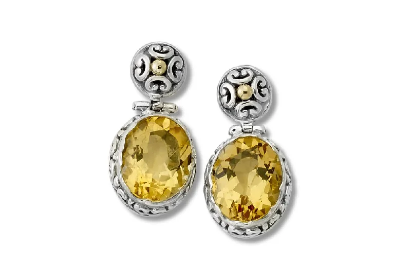 Hoop earrings with spiral designs for a dynamic and fluid look-Gagak Earrings- Citrine