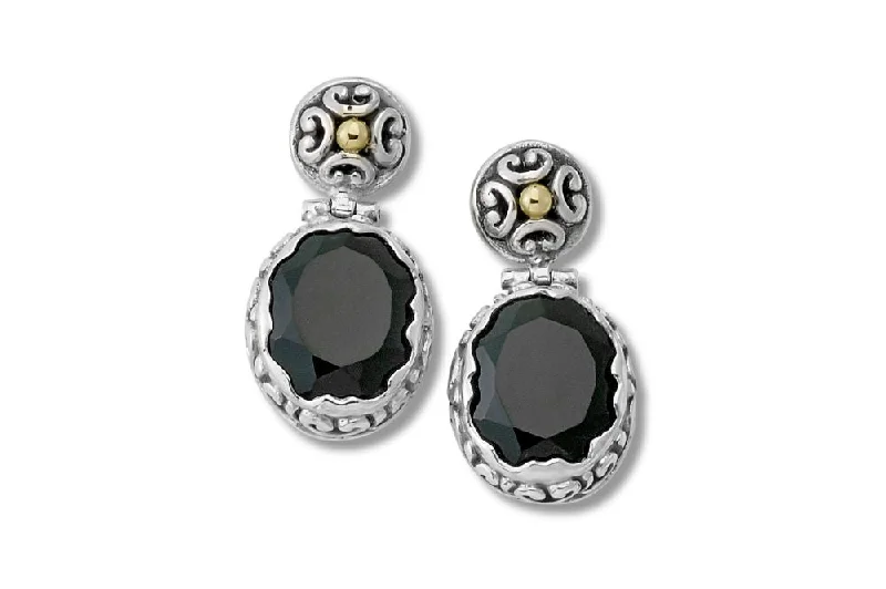 Hoop earrings with tortoiseshell designs for a chic and classic style-Gagak Earrings- Onyx