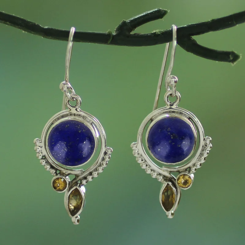 Hoop earrings with heart-shaped frames for a romantic and feminine look-Glory in Blue Sterling Silver Dangle Earrings