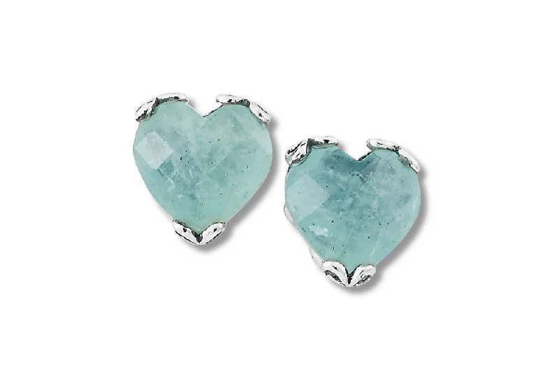 Best hoop earrings with smooth ceramic finishes for a polished, clean style-Glow Heart Earrings- Aquamarine