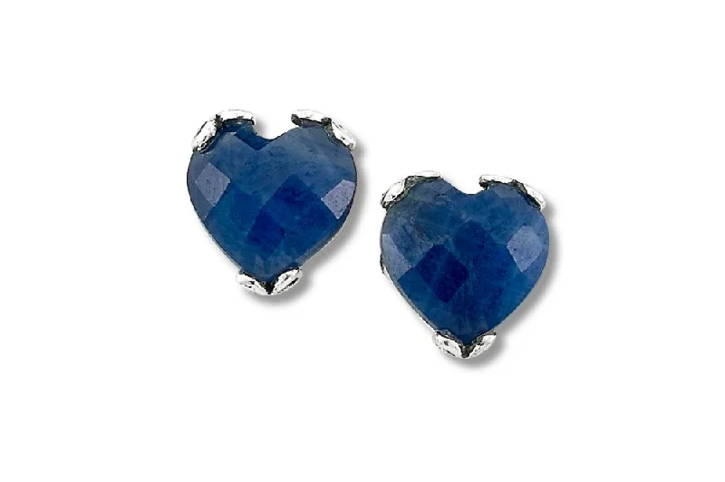 Best hoop earrings with crescent-shaped designs for a bold, moon-inspired style-Glow Heart Earrings- Blue Sapphire