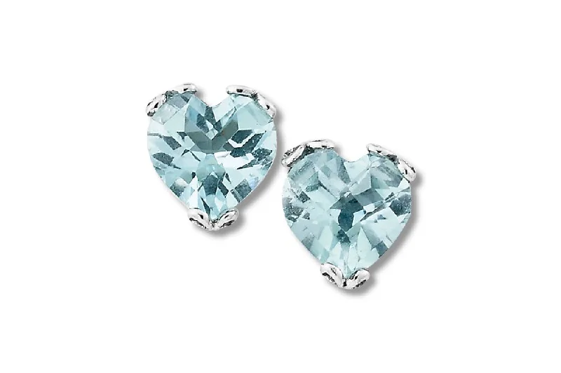 Hoop earrings with textured gold for a refined and sophisticated aesthetic-Glow Heart Earrings- Blue Topaz