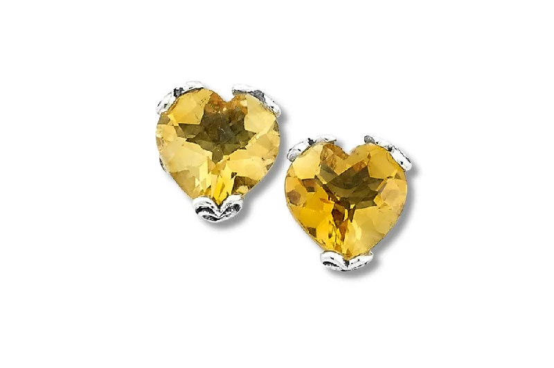 Best hoop earrings with baroque pearls for a luxurious and elegant vibe-Glow Heart Earrings- Citrine