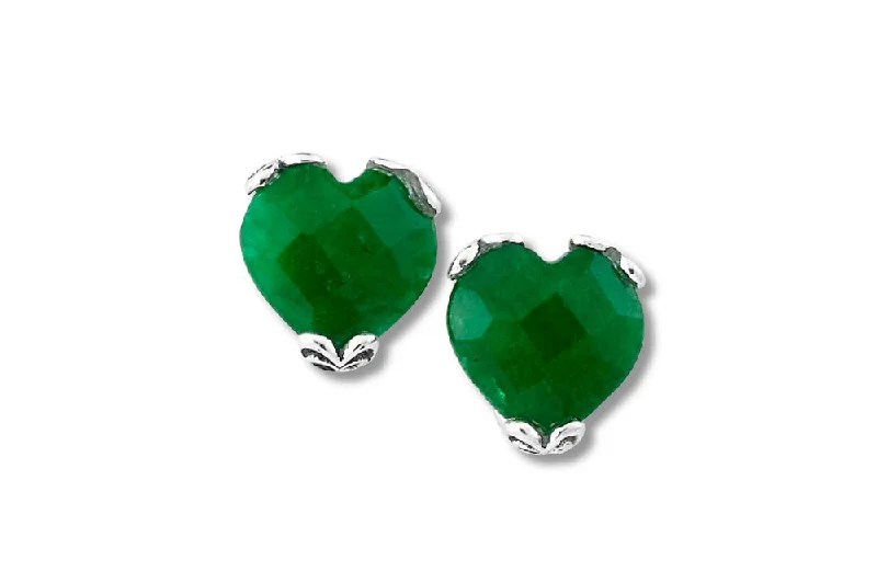 Hoop earrings with spiral designs for a dynamic and fluid look-Glow Heart Earrings- Emerald