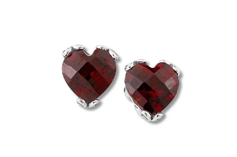 Best hoop earrings with geometric pendants for a modern, chic appeal-Glow Heart Earrings- Garnet