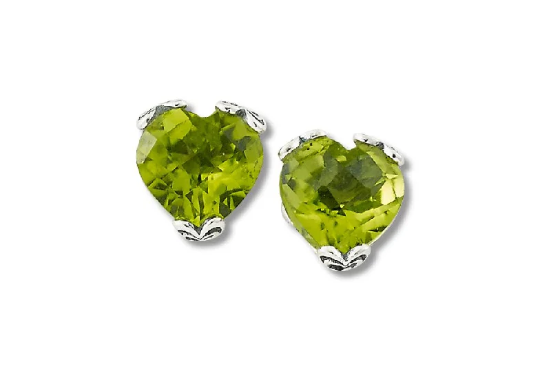 Best hoop earrings with minimal embellishments for a sleek and modern look-Glow Heart Earrings- Peridot