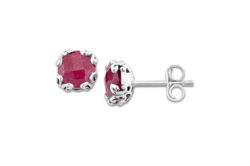 Best hoop earrings with floral designs for a feminine and delicate look-Glow Studs- Ruby