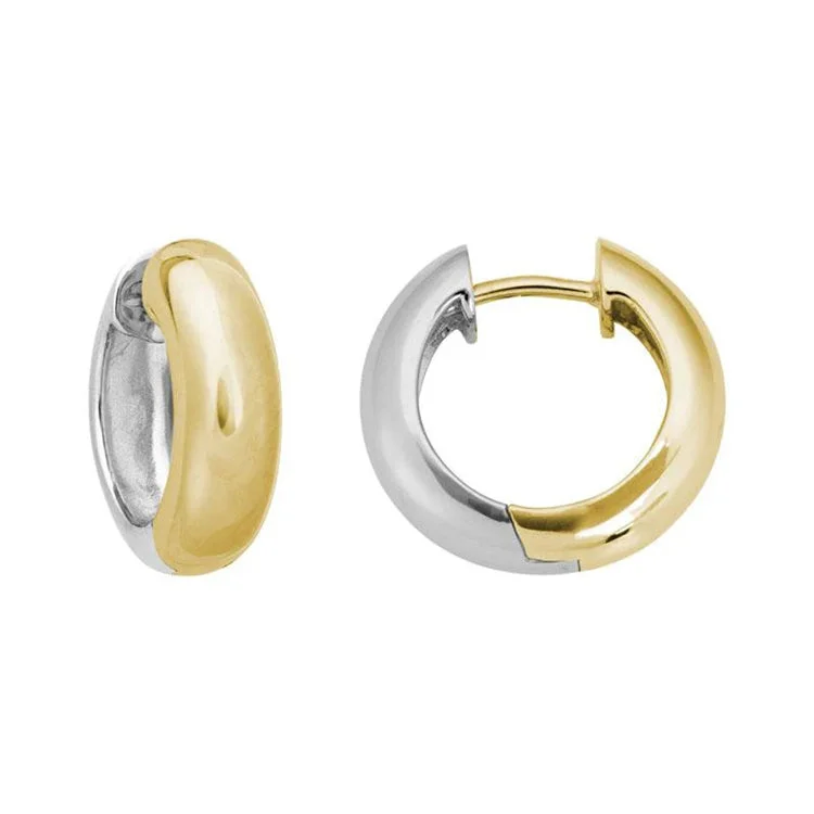 Best hoop earrings with Swarovski crystals for added sparkle and luxury-Hinged Hoop Earrings, 14Kt