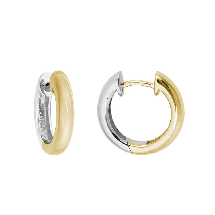 Best hoop earrings with cubic zirconia for a budget-friendly, dazzling look-Hinged Hoop Earrings, 14Kt