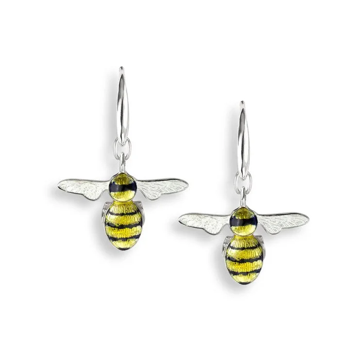 Hoop earrings with a chunky design for a bold and trendy statement-Honey Bee Earrings, Sterling