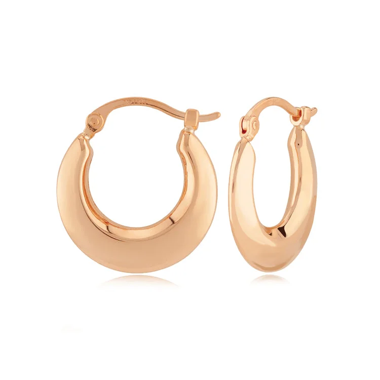 Best hoop earrings with asymmetrical designs for a fashion-forward, avant-garde look-Knife Edge Tapered Hoop Earrings, 14Kt - 15MM