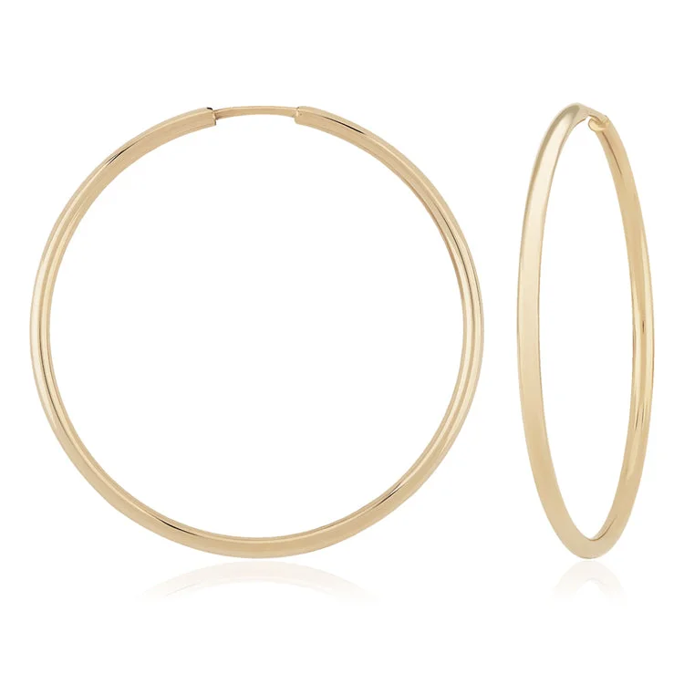 Best hoop earrings with butterfly motifs for a playful and whimsical appearance-Hoop Earrings, 14Kt - 1.5 x 30MM