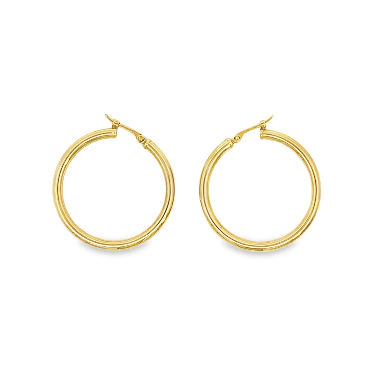 Best hoop earrings with gold-plated finishes for an affordable luxury vibe-Hoop Earrings, 14Kt