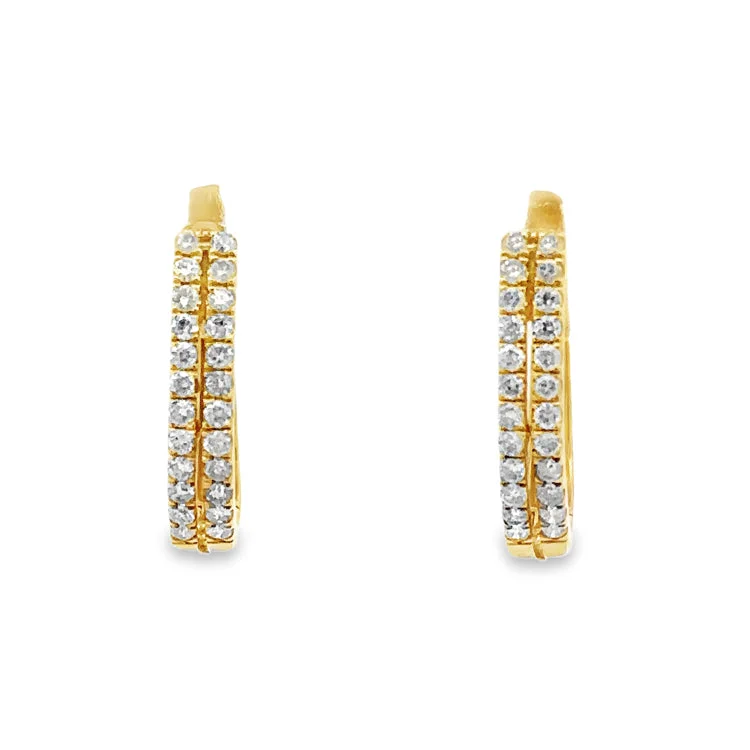 Hoop earrings with dangling charms for a playful and fun look-Hoop Earrings, 14Kt & Diamonds