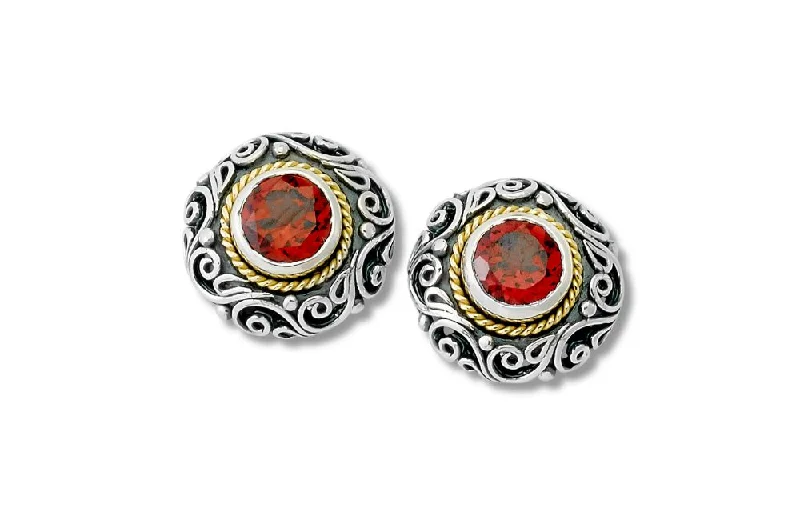 Best hoop earrings with butterfly motifs for a playful and whimsical appearance-Imun Earrings- Garnet