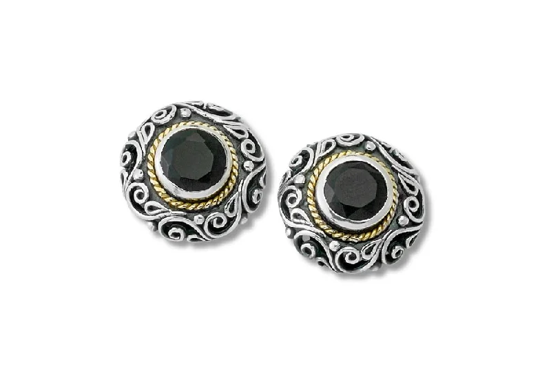 Hoop earrings with open designs for a modern, lighthearted vibe-Imun Earrings- Onyx