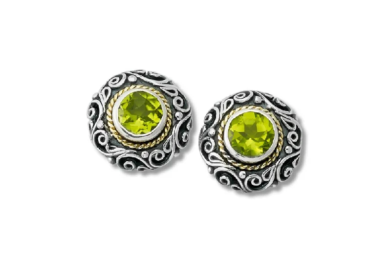 Best hoop earrings with snake chain details for a sleek and modern touch-Imun Earrings- Peridot