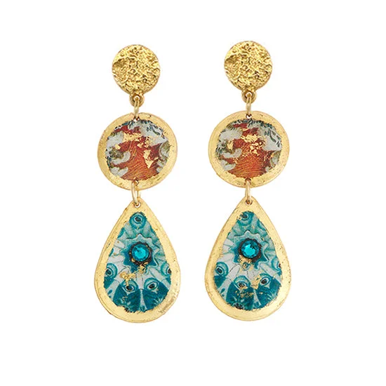 Hoop earrings with tortoiseshell designs for a chic and classic style-Earrings by Evocateur "Jellies" Mini Teardrop