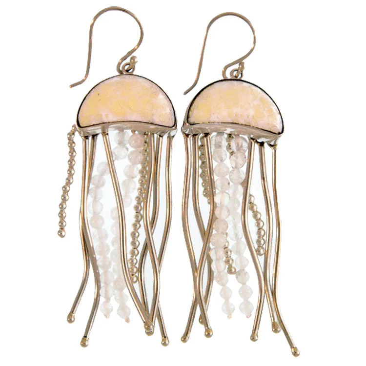 Hoop earrings with tortoiseshell designs for a chic and classic style-Jellyfish Earrings, Sterling