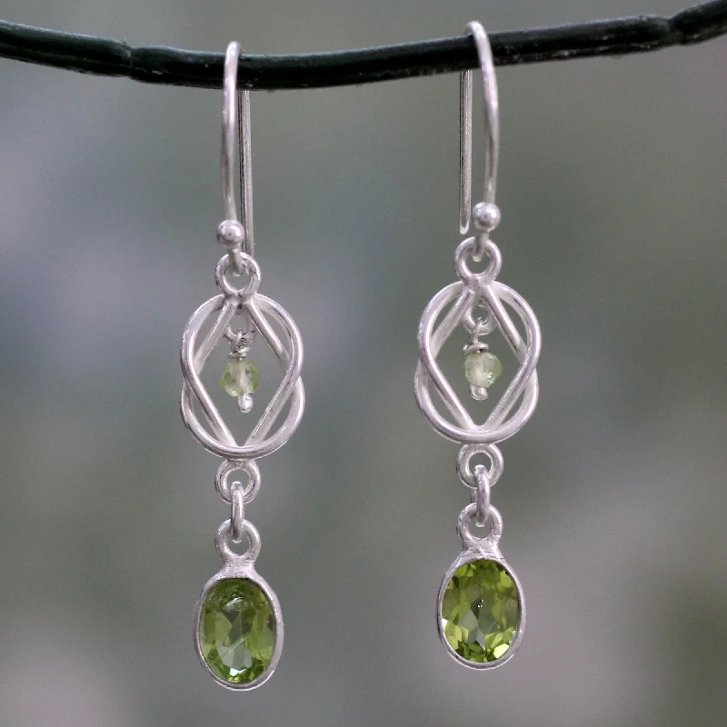 Hoop earrings with infinity loop designs for a continuous and eternal shape-Lime Knot Dangle Earrings