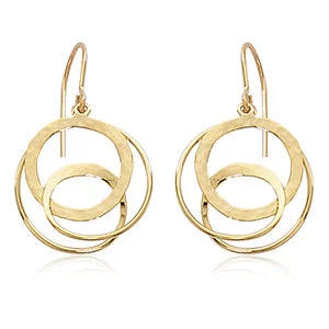 Hoop earrings with leather accents for a sleek and bold combination-Loop de Loop Dangle Earrings, 14Kt