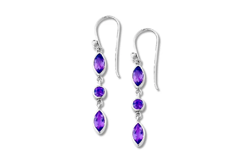 Best hoop earrings with hammered gold for a rustic yet elegant look-Mahawu Earrings- Amethyst