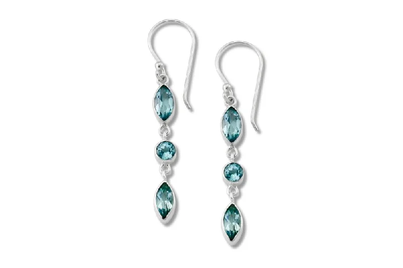 Best hoop earrings with intricate beaded details for a textured, stylish appearance-Mahawu Earrings- Blue Topaz