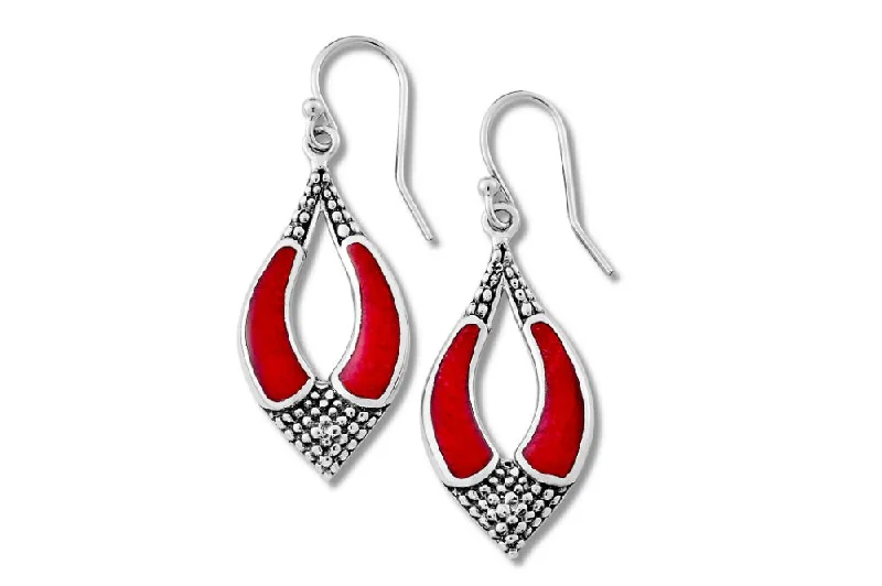 Hoop earrings with removable pendants for a versatile and customizable accessory-Malang Earrings- Coral