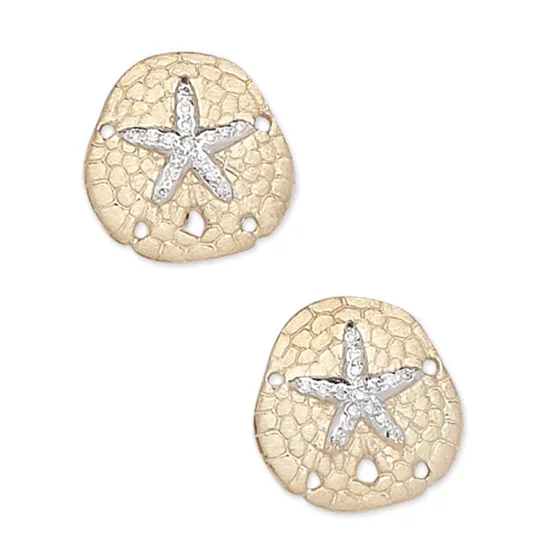 Best hoop earrings with lever-back closures for secure and easy wear-Sand Dollar  Earrings, 14Kt & Diamonds