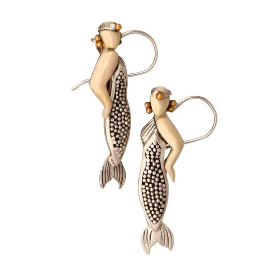 Best hoop earrings with gold for a luxurious and timeless look-Mermaid Earrings, Sterling