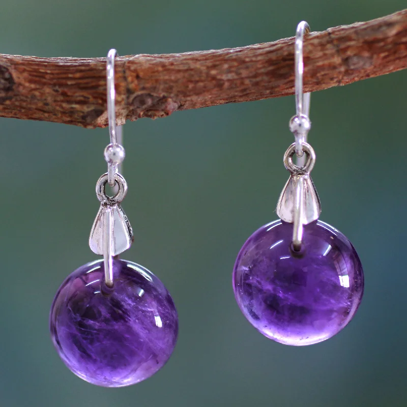 Best hoop earrings with asymmetrical designs for a fashion-forward, avant-garde look-Moon of Mysticism Amethyst Earrings