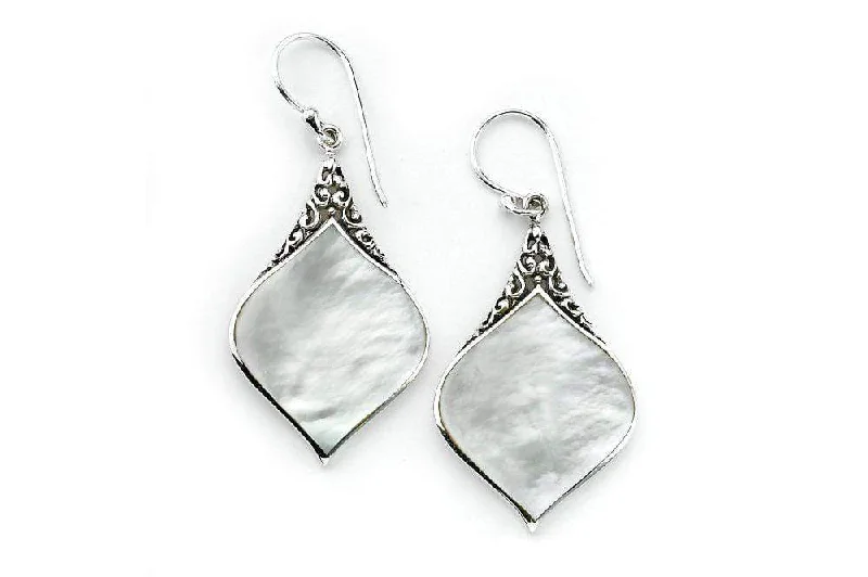 Best hoop earrings with stacked layers for a dimensional and bold look-Ornate Earrings- Mother Of Pearl